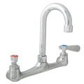 Bk Resources Workforce Standard Duty Faucet, 3" Gooseneck Spout, 8" O.C. Splash Mount BKF-8W-3G-G